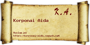 Korponai Aida névjegykártya